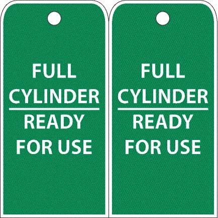 NMC - 4" High x 8" Long, FULL CYLINDER-READY FOR USE, English Safety & Facility Accident Prevention Tag - 2 Sides, White Poly - Benchmark Tooling