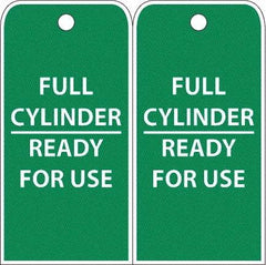 NMC - 4" High x 8" Long, FULL CYLINDER-READY FOR USE, English Safety & Facility Accident Prevention Tag - 2 Sides, White Poly - Benchmark Tooling