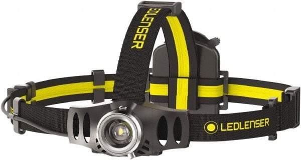 LED LENSER - White LED Bulb, 200 Lumens, Hands-free Flashlight - Black, Yellow Plastic Body, 3 AAA NiMH Batteries Included - Benchmark Tooling