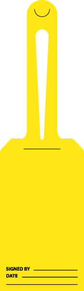 NMC - 11-1/4" High x 3-1/4" Long, Blank, English Safety & Facility Blank Tag - White Unrippable Vinyl - Benchmark Tooling