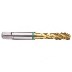 M12x1.25 6H 3-Flute Cobalt Green Ring Semi-Bottoming 40 degree Spiral Flute Tap-TiN - Benchmark Tooling