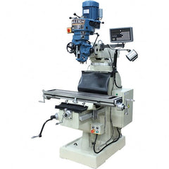 Baileigh - 9" Table Width x 42" Table Length, Step Pulley Control, 1 Phase Knee Milling Machine - R8 Spindle Taper, 3 hp - Benchmark Tooling