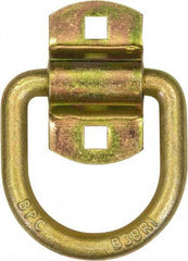 Buyers Products - Steel with Galvanized Zinc Coating D-Ring with 2-Hole Mounting Bracket - 3-1/2" Long, Yellow, For Use with Cargo Control - Benchmark Tooling