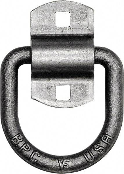 Buyers Products - Steel D-Ring with 2-Hole Mounting Bracket - 3-1/2" Long, Gray, For Use with Cargo Control - Benchmark Tooling