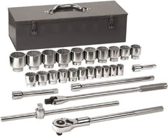 GearWrench - 27 Piece 3/4" Drive Chrome Finish Socket Set - 12 Points, 7/8" to 2-3/8" Range, Inch Measurement Standard - Benchmark Tooling