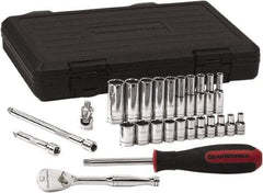 GearWrench - 26 Piece 1/4" Drive Standard Deep Socket Set - 12 Points, 5/32 to 9/16", Inch Measurement Standard - Benchmark Tooling