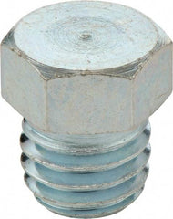 Umeta - Straight Head Angle, M8x1 Metric Steel Plug-Style Grease Fitting - 9mm Hex, 8.5mm Overall Height - Benchmark Tooling