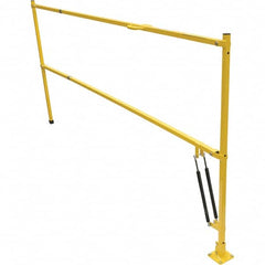 Vestil - Steel Rail Safety Gate - 4" Wide x 135" Door Height, Yellow - Benchmark Tooling