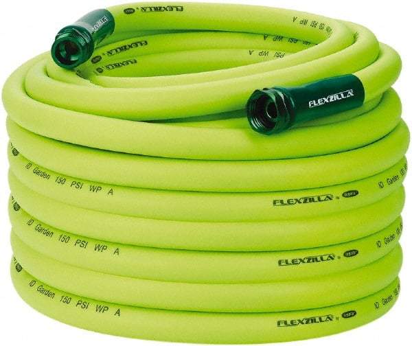 Legacy - 100' Long Garden Hose - 3/4" Diam, 3/4" GHT, Hybrid Polymer, 150 psi, All Season, Green - Benchmark Tooling