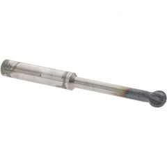 Accupro - 1/4" Diam, 0.213" LOC, 4 Flute Solid Carbide Ball End Mill - nACo Finish, Single End, 2-1/2" OAL, 1/4" Shank Diam, Undercutting - Benchmark Tooling