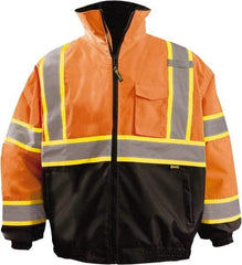 OccuNomix - Size 2XL Cold Weather Jacket - High Visbility Orange, Black, Denier Polyester, Zipper Closure, 66" Chest - Benchmark Tooling