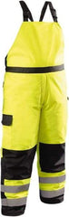 OccuNomix - Size 4XL, Yellow, Snap Front, Cold Weather Bib Overall - Polyester, 7 Pockets, Elastic Waistband - Benchmark Tooling