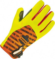 Ergodyne - Size L (9) Work Gloves - Uncoated, Hook & Loop Cuff, Full Fingered, Lime Green, Paired - Benchmark Tooling