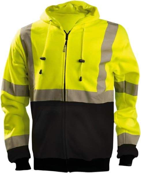 OccuNomix - Size 5XL High Visibility Sweatshirt - High Visbility Yellow, Black, Polyester, Zipper Closure - Benchmark Tooling