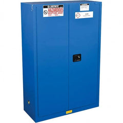 Justrite - Safety Cabinets Hazardous Chemical Type: Corrosive Chemicals Color: Blue - Benchmark Tooling