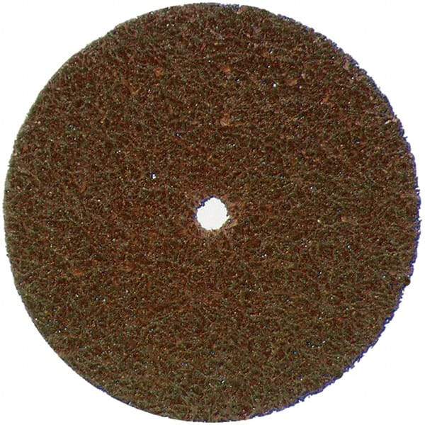 Merit Abrasives - 4-1/2" Coarse Grade Aluminum Oxide Deburring Disc - 7/8" Center Hole, Hook & Loop Connection, Brown, 11,000 Max RPM - Benchmark Tooling