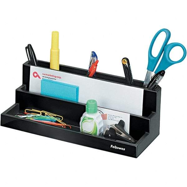 FELLOWES - Black Pearl Desk Top Organizer - Plastic - Benchmark Tooling