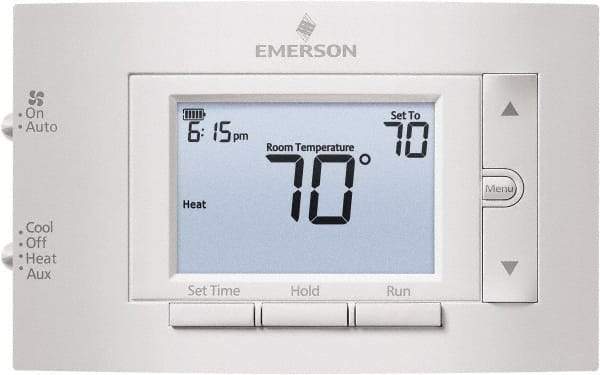 White-Rodgers - 50 to 99°F, 2 Heat, 1 Cool, Digital Programmable Multi-Stage Thermostat - 20 to 30 Volts, 1.77" Inside Depth x 1.77" Inside Height x 5-1/4" Inside Width, Horizontal Mount - Benchmark Tooling