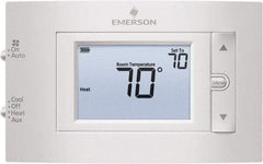 White-Rodgers - 50 to 99°F, 2 Heat, 1 Cool, Digital Nonprogrammable Heat Pump Thermostat - 20 to 30 Volts, 1.77" Inside Depth x 1.77" Inside Height x 5-1/4" Inside Width, Horizontal Mount - Benchmark Tooling