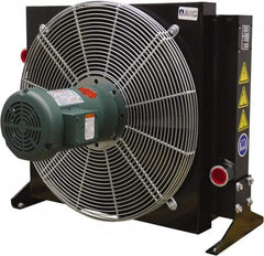 AKG Thermal Systems - SAE #20, 1 Fan Mount, Liquid-To-Air Aluminum Brazed Process Equipment Heat Exchanger - Oil Cooler, Ethylene Glycol/Water Mixture Cooler, 25.89" High x 30.31" Wide x 19.5" Deep, 250°F Max - Benchmark Tooling