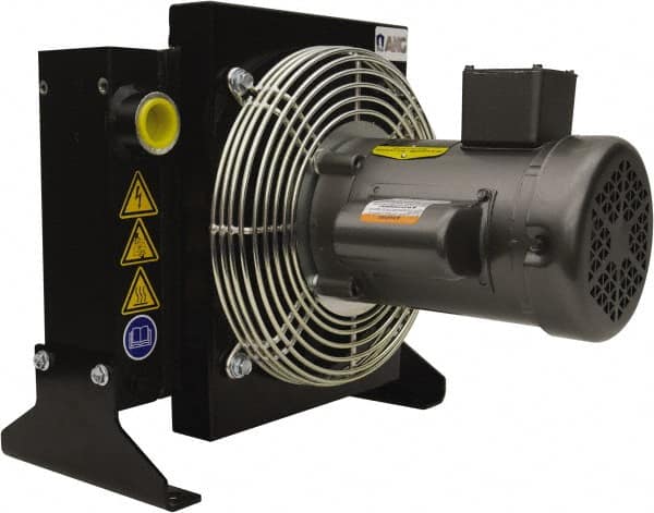 AKG Thermal Systems - SAE #20, 1 Fan Mount, Liquid-To-Air Aluminum Brazed Process Equipment Heat Exchanger - Oil Cooler, Ethylene Glycol/Water Mixture Cooler, 19.6" High x 21.65" Wide x 15.5" Deep, 250°F Max - Benchmark Tooling