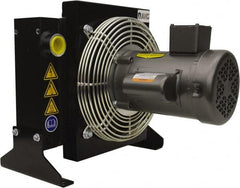 AKG Thermal Systems - SAE #16, 1 Fan Mount, Liquid-To-Air Aluminum Brazed Process Equipment Heat Exchanger - Oil Cooler, Ethylene Glycol/Water Mixture Cooler, 15.91" High x 16.54" Wide x 16" Deep, 250°F Max - Benchmark Tooling