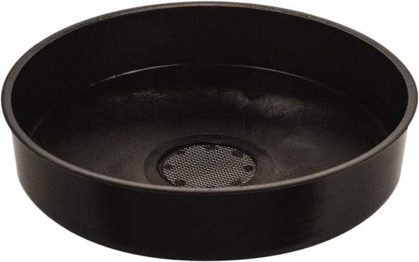 Funnel King - 4-3/8" High x 11-3/4" Diam, Polypropylene, Drum Funnel with Screen - 55 Gal Drum/Pail Capacity - Benchmark Tooling