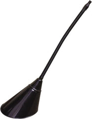 Funnel King - 2 Qt Capacity Galvanized Steel Funnel - 7" Mouth OD, 1/2" Tip OD, 17" Flexible Spout, Black - Benchmark Tooling