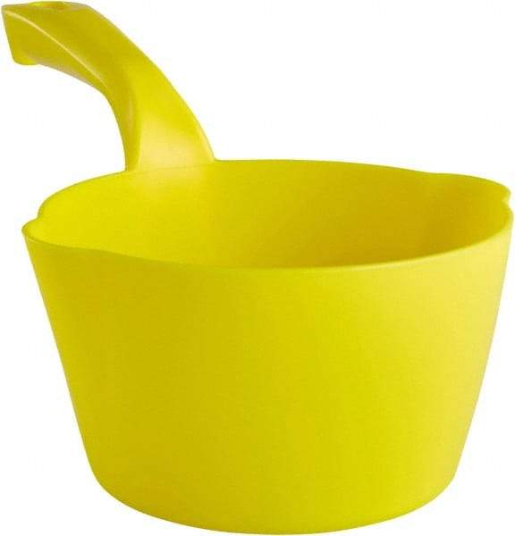 Remco - 32 oz Yellow Polypropylene Round Bottom Scoop - 6.8" Wide x 5.3" Deep Bowl, 5-1/2" Handle Length, 11.6" OAL - Benchmark Tooling