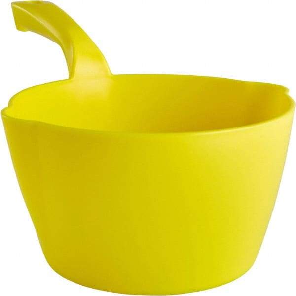 Remco - 64 oz Yellow Polypropylene Round Bottom Scoop - 8.3" Wide x 4-1/2" Deep Bowl, 5-1/2" Handle Length, 13" OAL - Benchmark Tooling