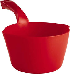 Remco - 32 oz Red Polypropylene Round Bottom Scoop - 6.8" Wide x 5.3" Deep Bowl, 5-1/2" Handle Length, 11.6" OAL - Benchmark Tooling