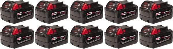 Milwaukee Tool - 18 Volt Lithium-Ion Power Tool Battery - 5 Ahr Capacity, 1 hr Charge Time, Series M18 XC RED - Benchmark Tooling