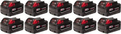 Milwaukee Tool - 18 Volt Lithium-Ion Power Tool Battery - 5 Ahr Capacity, 1 hr Charge Time, Series M18 XC RED - Benchmark Tooling