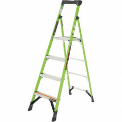 Little Giant Ladder - 4 Steps, 6' High, Type IAA Rating, Fiberglass Step Ladder - 375 Lb Capacity, 22" Base Width - Benchmark Tooling