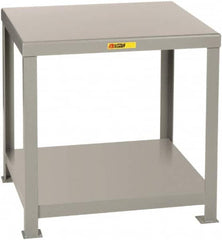Little Giant - 30 Wide x 16" Deep x 30" High, 7 Gauge Steel Heavy-Duty Machine Table - Fixed Legs, Gray - Benchmark Tooling