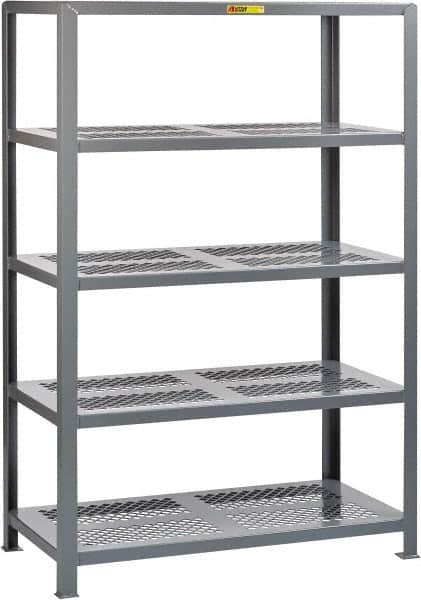 Little Giant - 5 Shelf Starter Open Steel Shelving - 7,500 Lb Capacity, 72" Wide x 72" High x 30" Deep, Gray - Benchmark Tooling