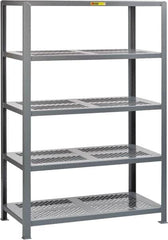 Little Giant - 5 Shelf Starter Open Steel Shelving - 7,500 Lb Capacity, 32" Wide x 72" High x 18" Deep, Gray - Benchmark Tooling