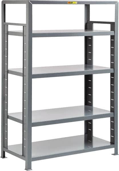 Little Giant - 5 Shelf Starter Open Steel Shelving - 7,500 Lb Capacity, 36" Wide x 72" High x 24" Deep, Gray - Benchmark Tooling