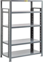 Little Giant - 5 Shelf Starter Open Steel Shelving - 7,500 Lb Capacity, 48" Wide x 72" High x 24" Deep, Gray - Benchmark Tooling