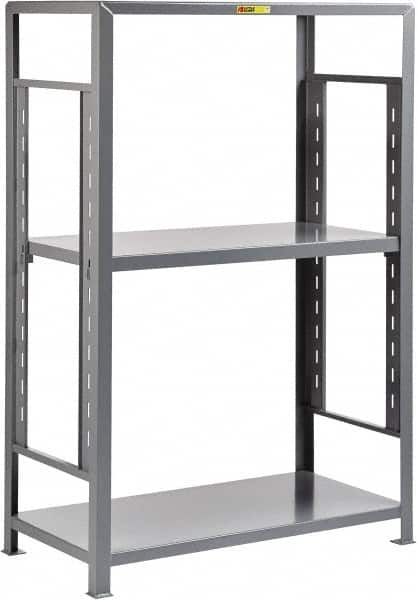 Little Giant - 3 Shelf Starter Open Steel Shelving - 4,500 Lb Capacity, 32" Wide x 72" High x 18" Deep, Gray - Benchmark Tooling