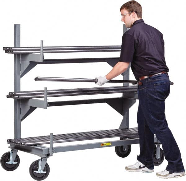 Little Giant - 5.09' High Single Sided Cantilever Rack - With Lip, 4,000 Lb Capacity, 60" Base Length, 19" Arm Length - Benchmark Tooling