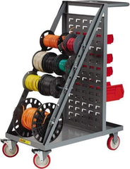 Little Giant - 600 Lb Capacity, 18" Wide x 32" Long x 46-1/4" High Wire Spool Cart - 1 Shelf, Steel, Polyurethane Casters - Benchmark Tooling