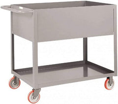 Little Giant - 1,200 Lb Capacity, 24" Wide x 54" Long x 35" High Deep Shelf Cart - 2 Shelf, Steel, Polyurethane Casters - Benchmark Tooling