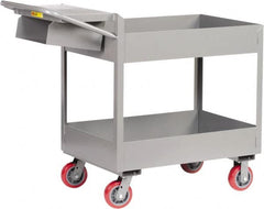 Little Giant - 3,600 Lb Capacity, 24" Wide x 64" Long x 41" High Deep Shelf Cart - 2 Shelf, Steel, Polyurethane Casters - Benchmark Tooling