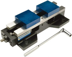 Jergens - 4" Jaw Width, 13" Max Jaw Opening, Manual Self Centering Vise - 7,200 Max Operating psi, 5.68" Stroke Length, 17" OAL x 6" OAW x 4" OAH - Benchmark Tooling