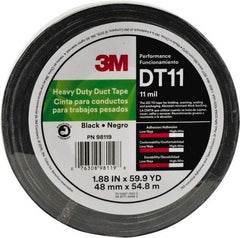 3M - 2" x 54.8m Silver Duct Tape - 11 mil, Rubber Adhesive, Polyethylene Film Backing, Series DT11 - Benchmark Tooling