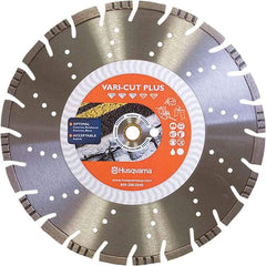 Husqvarna - 18" Diam, 25/32 & 1" Arbor Hole Diam, Continuous Edge Tooth Wet & Dry Cut Saw Blade - Diamond-Tipped, General Purpose Action, Standard Round Arbor - Benchmark Tooling