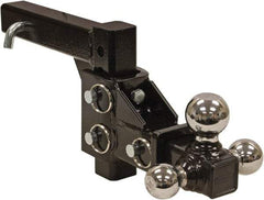 Buyers Products - 6,000, 7,500 & 10,000 Lb Capacity, 10" Long, 2" Shank, Adjustable Triball Hitch Drawbar - Vehicle Class 3 & 4, 5/8" Ball Hole Diam, 1-7/8, 2 & 2-5/16" Ball Diam - Benchmark Tooling