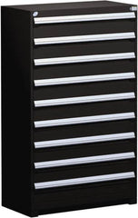 Rousseau Metal - 9 Drawer, Modular Storage Cabinet - Steel, 48" Wide x 27" Deep x 60" High, Black - Benchmark Tooling