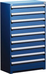 Rousseau Metal - 9 Drawer, Modular Storage Cabinet - Steel, 48" Wide x 27" Deep x 60" High, Avalanche Blue - Benchmark Tooling